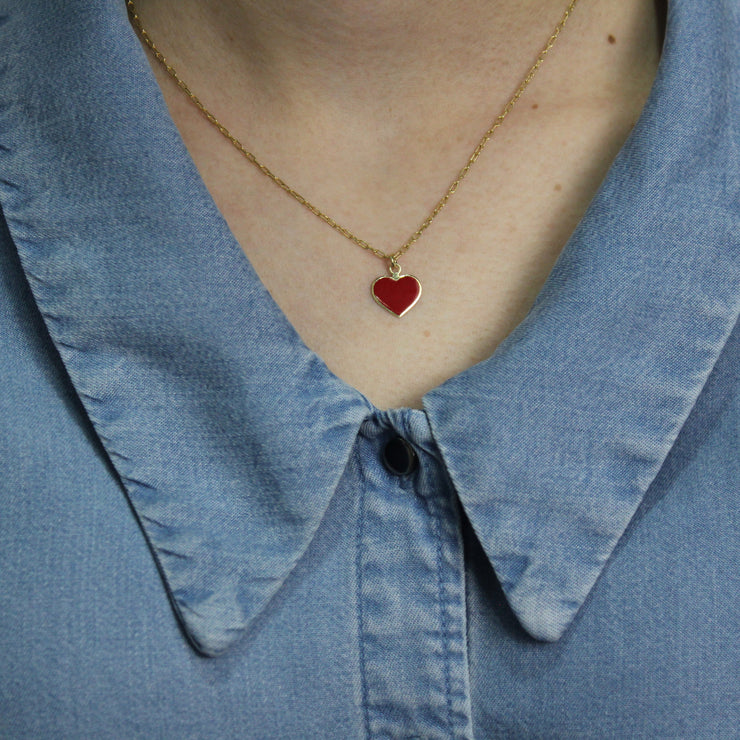 Collar Cuore Rosso Oro