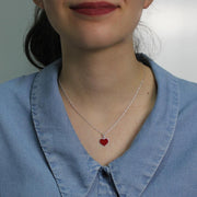 Collar Cuore Rosso Bianco