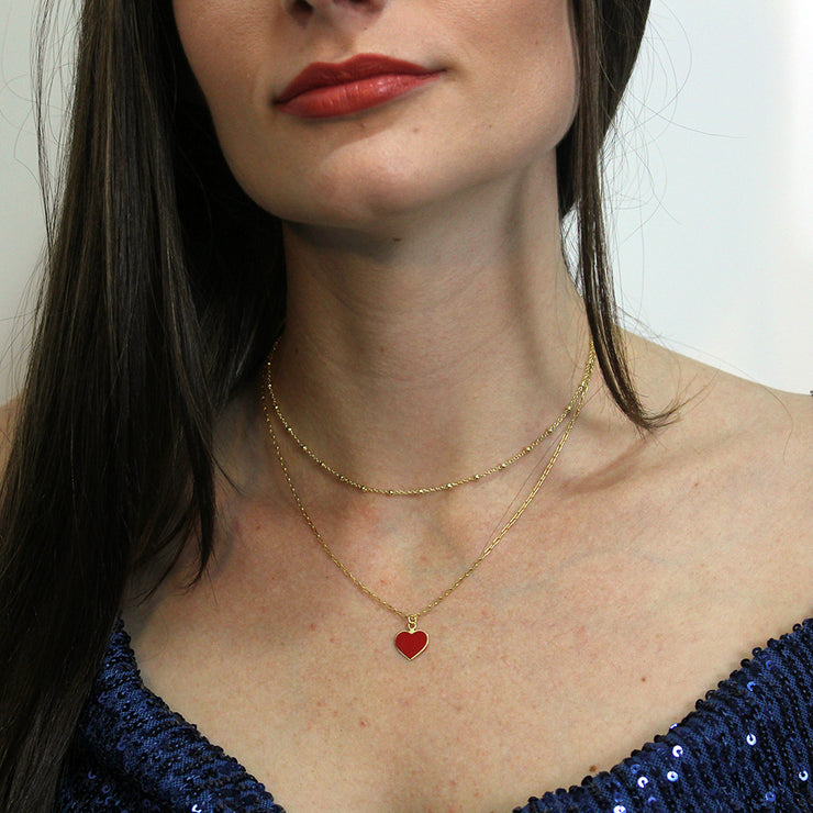 Collar Cuore Rosso Oro