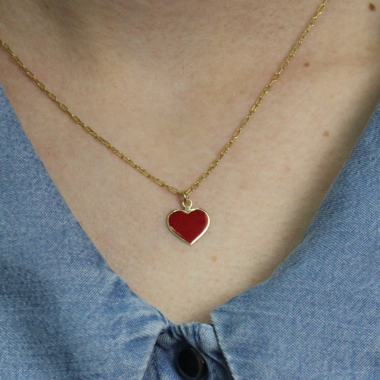 Collar Cuore Rosso Oro