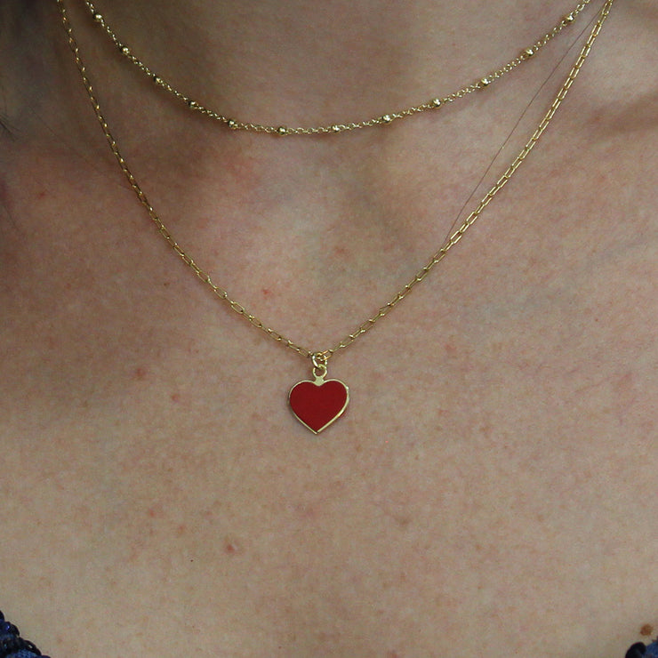 Collar Cuore Rosso Oro